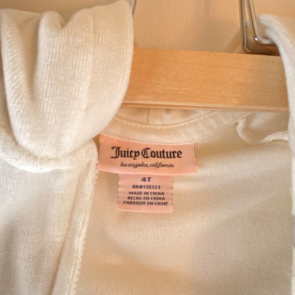 Kids Juicy Couture Vanilla Cream Coloured Hoodie with Gold Crown 4T - Picture 3 of 8